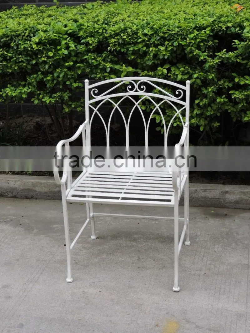 Vintage Shabby Chic Metal Arm Chair