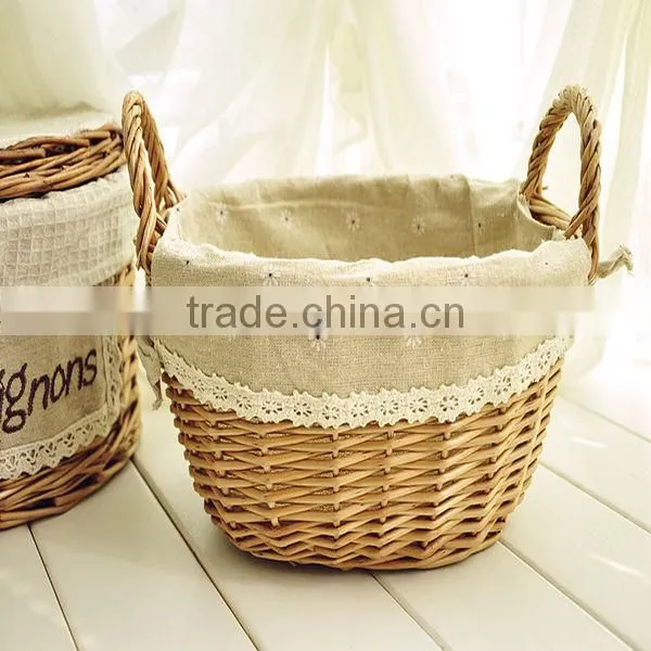 100%handmade craft exquisite wicker/willow felt flower basket