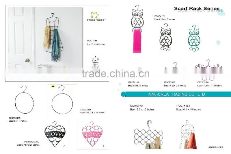 Skirt shape Scarf/Tie Hanger, closet organizer, Chrome