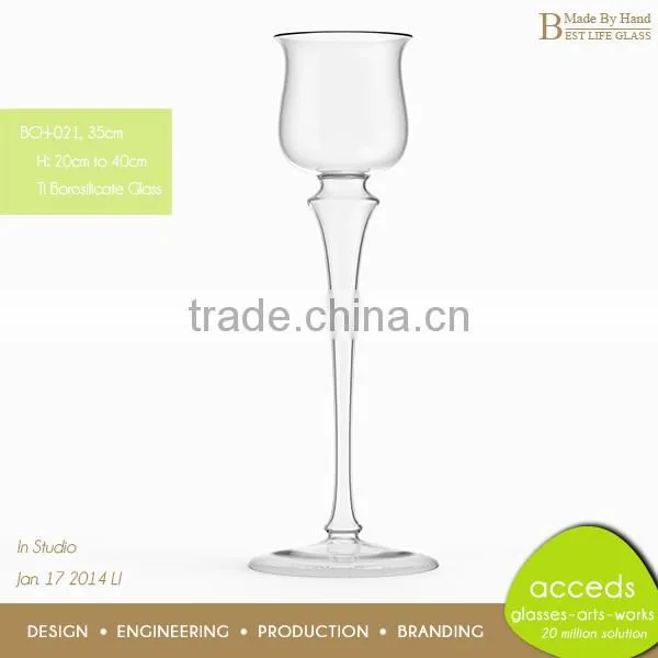 Wine Designed Glass Goblet Candle Holder