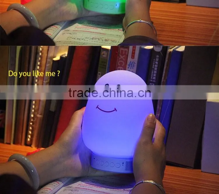 2017 silicone cute mood touch app colorful bluetooth speaker with led light