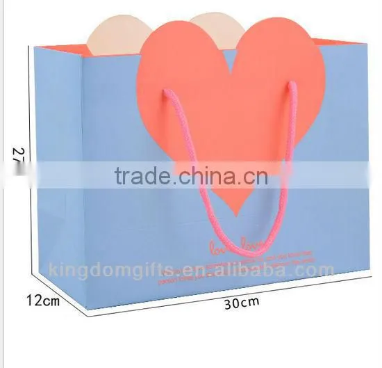 Pink Heart Design Art Paper Bags