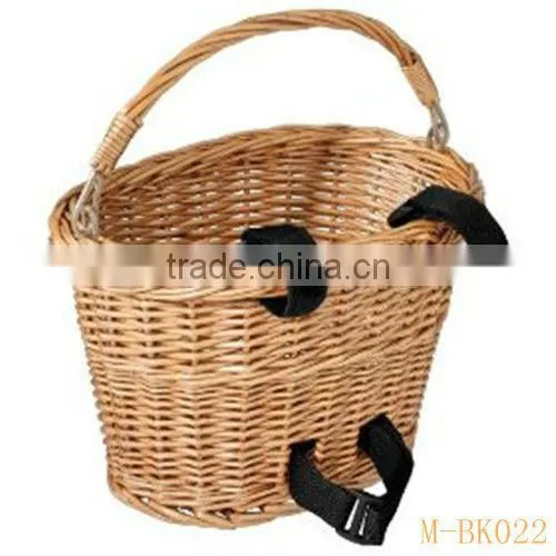 Oval wicker bicycle basket & bicycle accessory