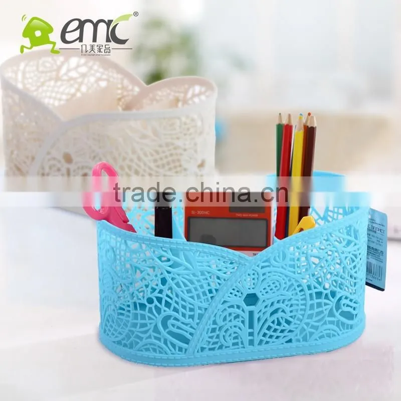 Mini Pen Holder, Mini Plastic Pen Holer with Dividers