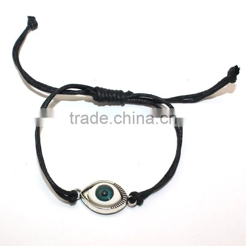 vintage love letter heart evil eye rudder charms bracelet adjustable customized charm wax cord bracelet