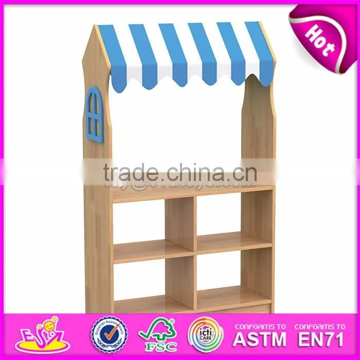 Best wholesale kindergarten toy storage wooden kids storage shelves W08C195