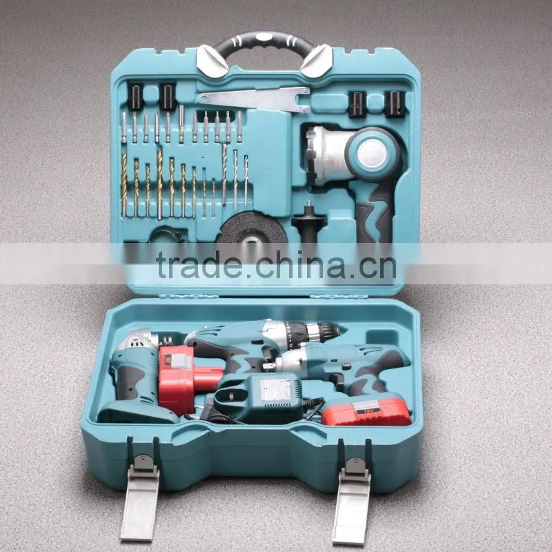 2014 new modern power tool sets 4 in 1 combo kit ( electric drill ,angle grinder,impact wrench, light )