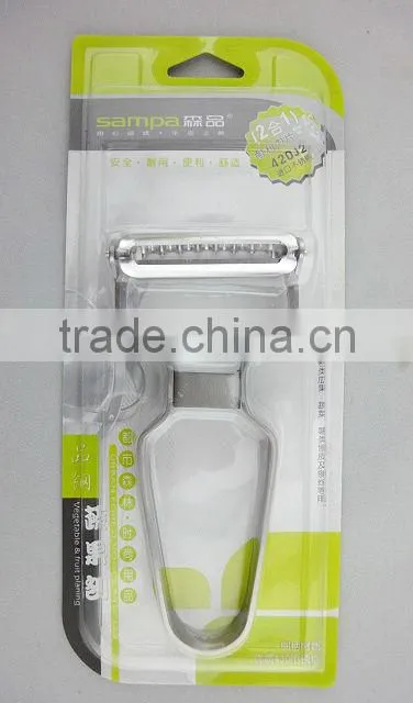 Multipurpose 2 in 1 Peeler , stainless steel kitchen peeler with double blade