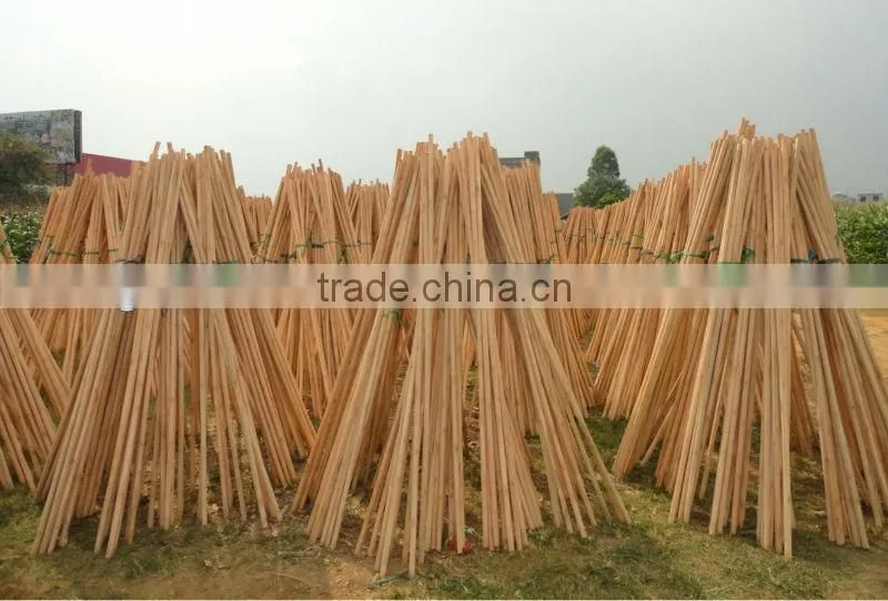 Natural wooden broom stick with Greek screw