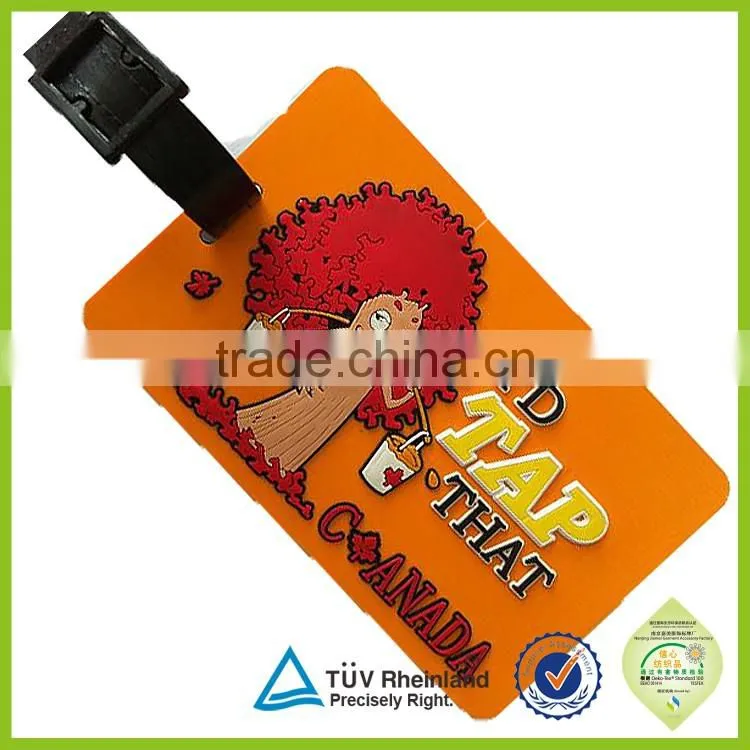 Wholesale shaped travel cartoon design 2015 cheap soft pvc luggage tags