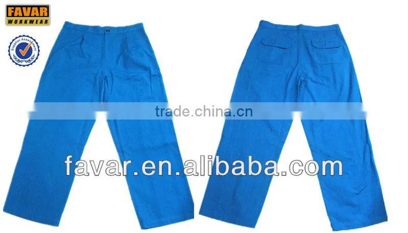 mens heavy-duty cotton drill safety work pants royal blue safety pants