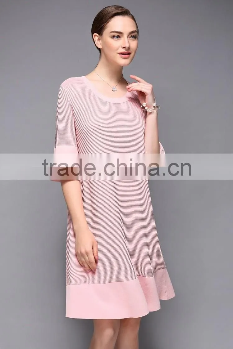 Half flare sleeve drape patchwork loose fishtail women dress