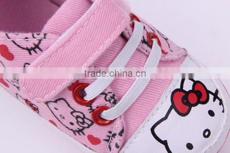 2014 wholesale baby shoes girls gray hello kitty infant shoe girls cavans kitty shoes
