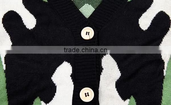 Camouflage Design Thin Knitted Sweater Cardigan Factory