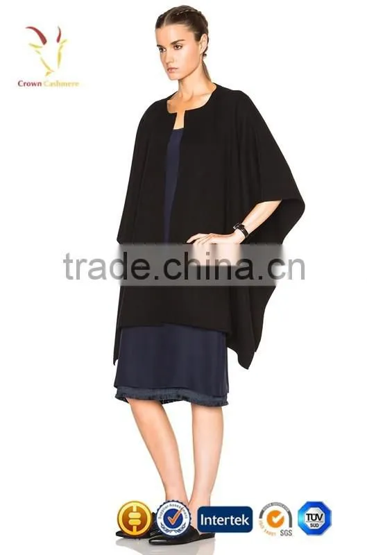 Womens Wool Ponchos,Women Knit Poncho Shawl Black Color