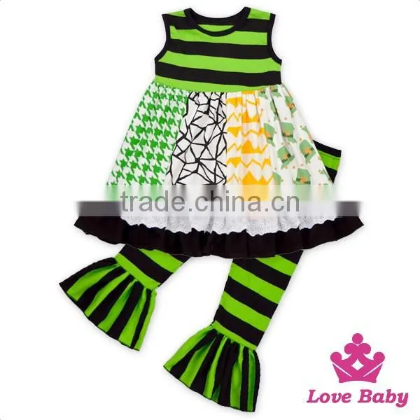 2LLY-090 Lovebaby punjabi designer suits boutique printed animals with bow accessory pom pom jumpsuits for 0-2t baby