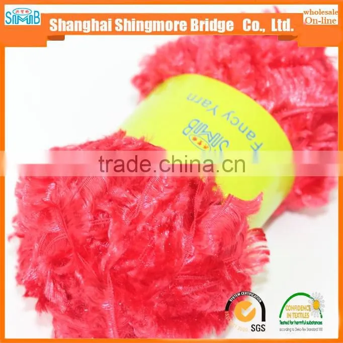 China fashion yarn manufacturer hot wolesale high quality lurex feather knitting yarn with competitive price