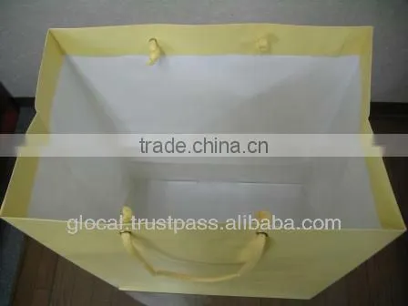 Pastel Color Paper Shopping Bag Big Size STOCKLOT LOW PRICE --- Yellow --- Wholesale