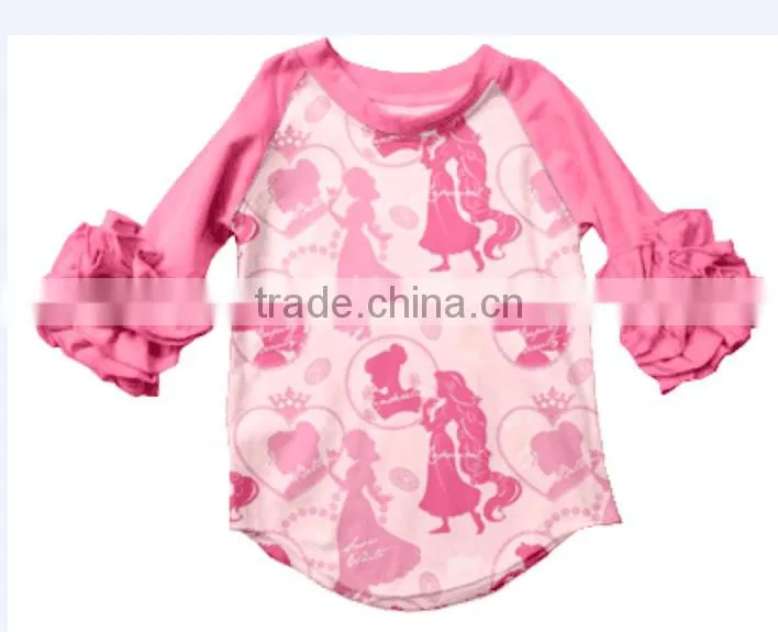 Wholesale Newest Boutique girl clothing top baby girls Unique top printed princess