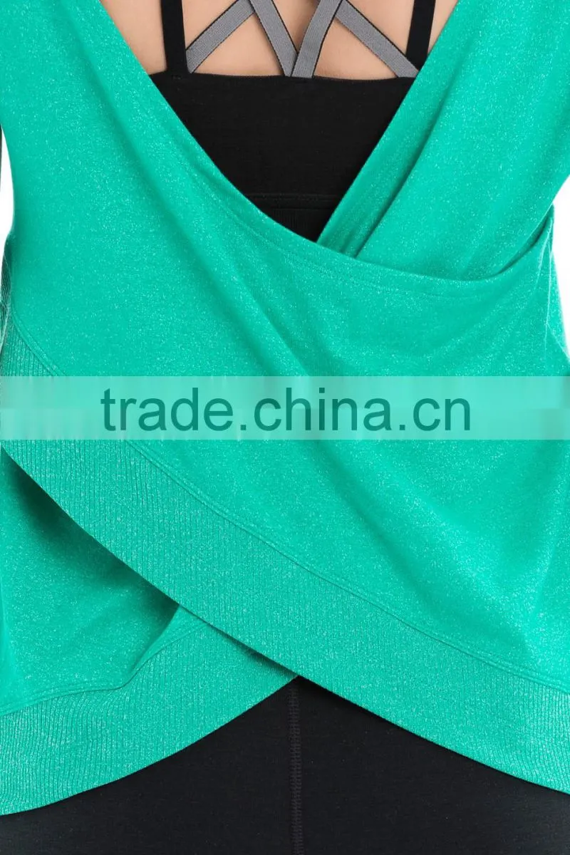 Polyester/Cotton Custom water based printing fitness Tank top Women running Wear