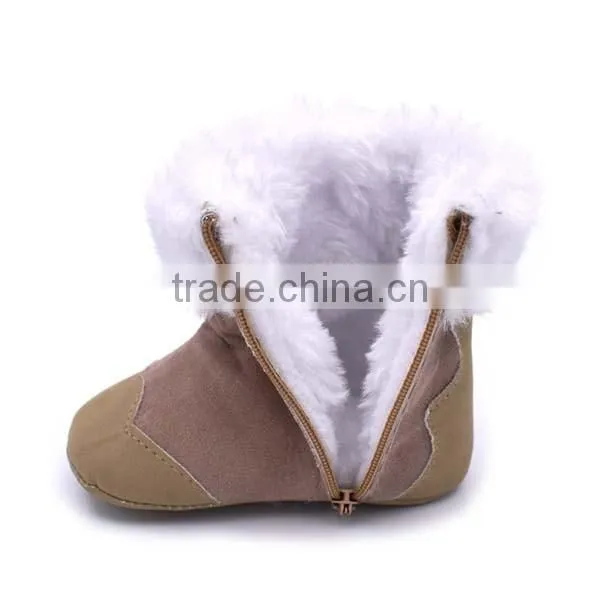 winter warm lovely bowknot anti-slip baby cotton walking shoes