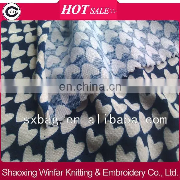 shaoxing winfar single Jersey spandex printed knitting polyester fabric for garment