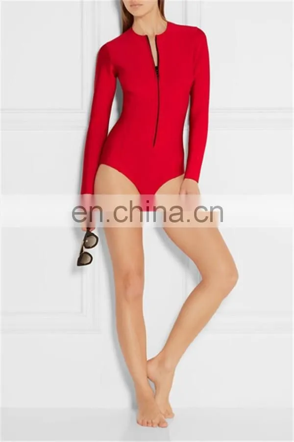 low moq custom made fashion women neoprene long sleeve thermal rash guard