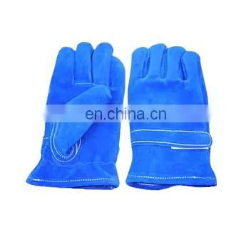 2009 cow split leather gloves/cow crust leather/Yellow Cowhide suede Leather Gloves working gloves Ri-WG-61-Y