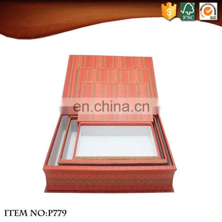 Wholesale wooden paper fake book customize design storage book shaped gift box,book shape box with magnet