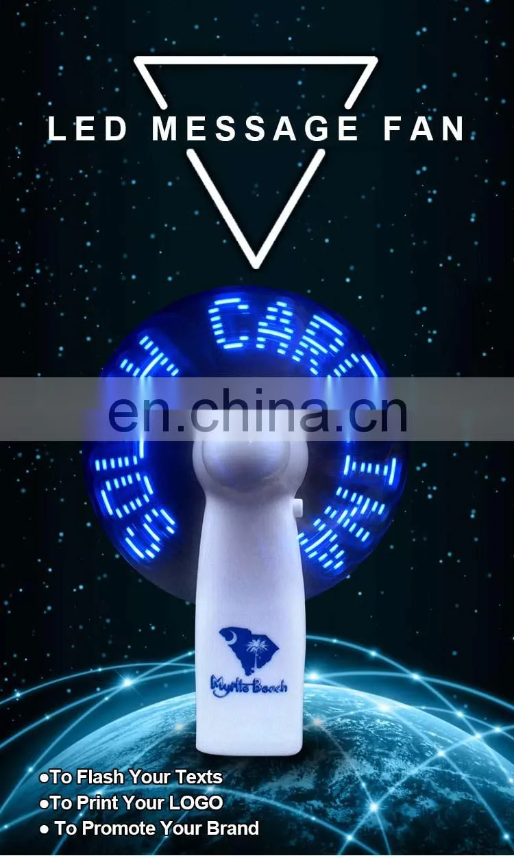 2018 SUNJET New Crafts&Gift Hot Sale Item China Wholesale Led Mini Flashing Customized Message Fan