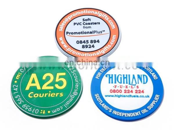 Cheap promotional custom printing logo cup pvc 3d rubber coaster
