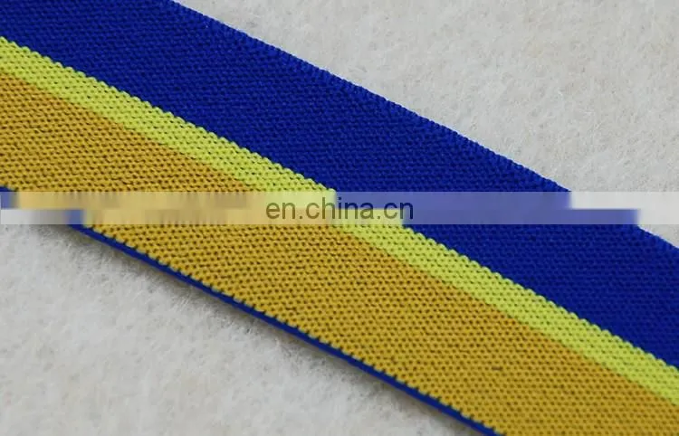 Fashionable design gold and blue elastic band, elastic ribbon wholesale