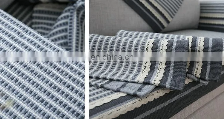 Plain style large sofa throws covers knitting fitted sofa cover with cotton laciness