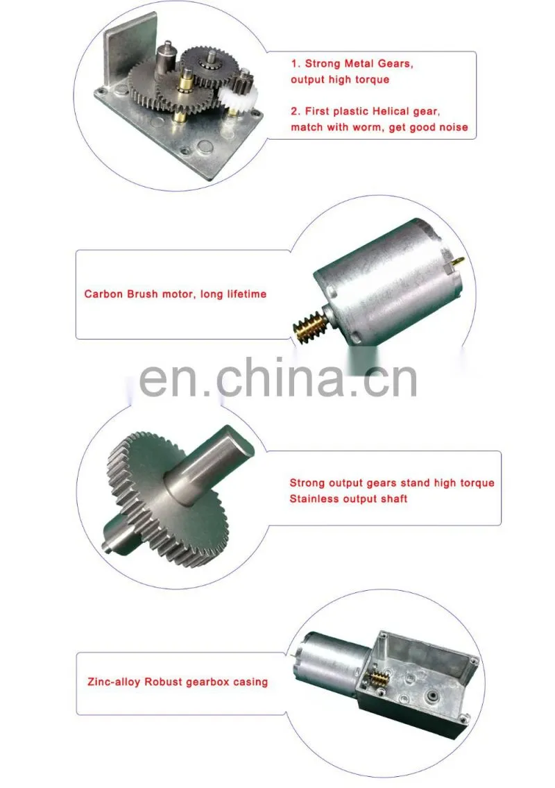 12v dc gear motor 50kgcm for TV lift