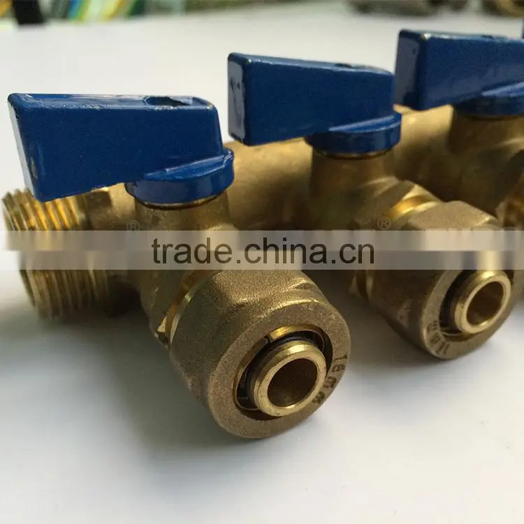 China supplier CW617N brass separator gas valve manifold with hose faucet handle adjustable