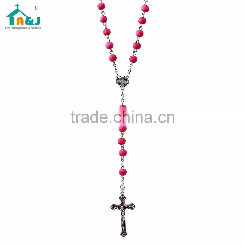 Alibaba Trade Assurance Supplier religious wood rosary necklace Hot Sale cheap