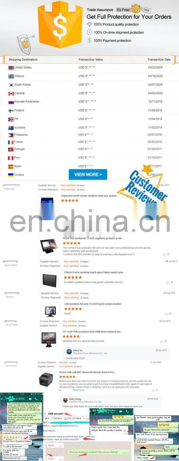 Industrial smart touch screen pos system all in one pc touchscreen LCD display