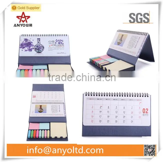 Desk calendar with brand notepad