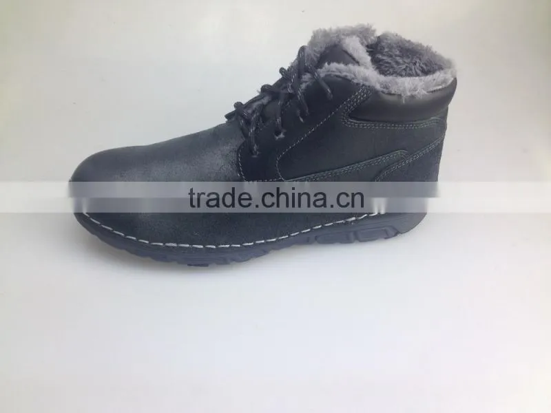 2016 High quality leather boot men warm fur lining light outsole hotsell styles