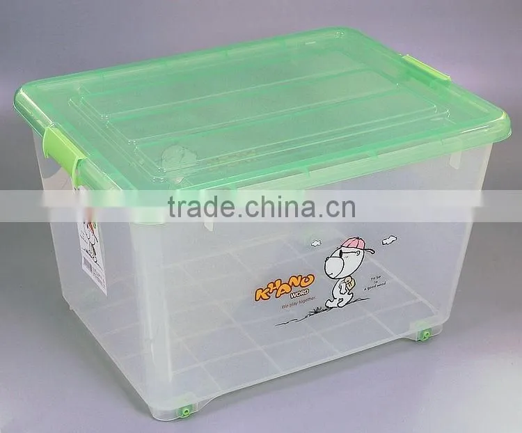Multifunction Transparent Plastic Storage Box with Wheels and Lid