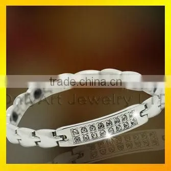 wholesale wedding gift hot sell stainless steel bracelets with purple crystal