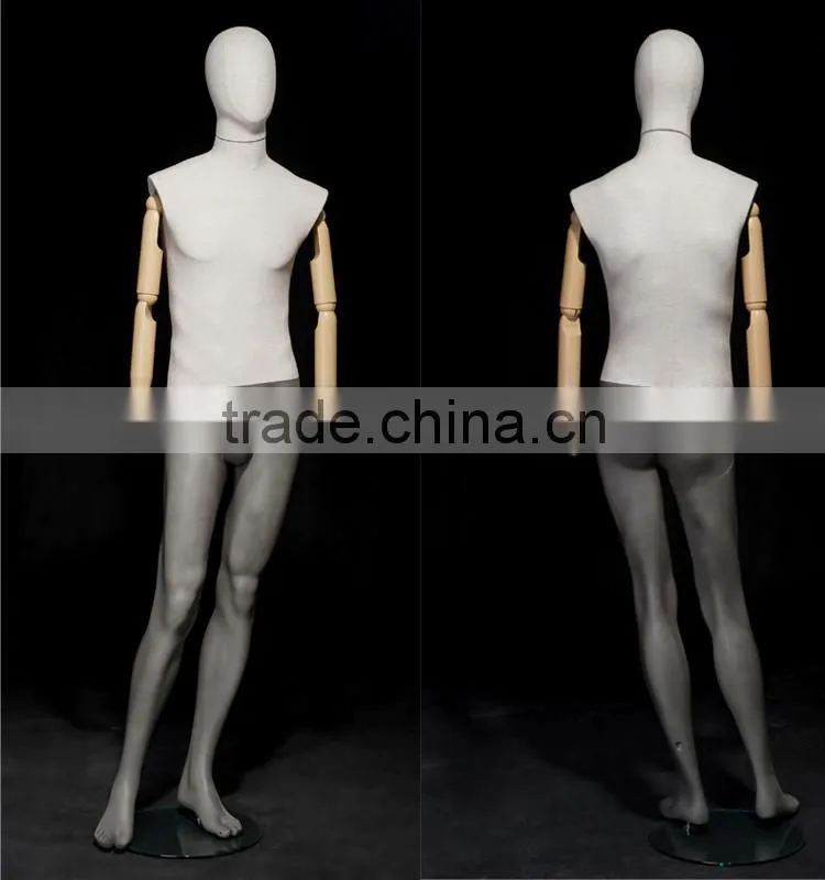 high quality flexible male mannequin with plastic arms