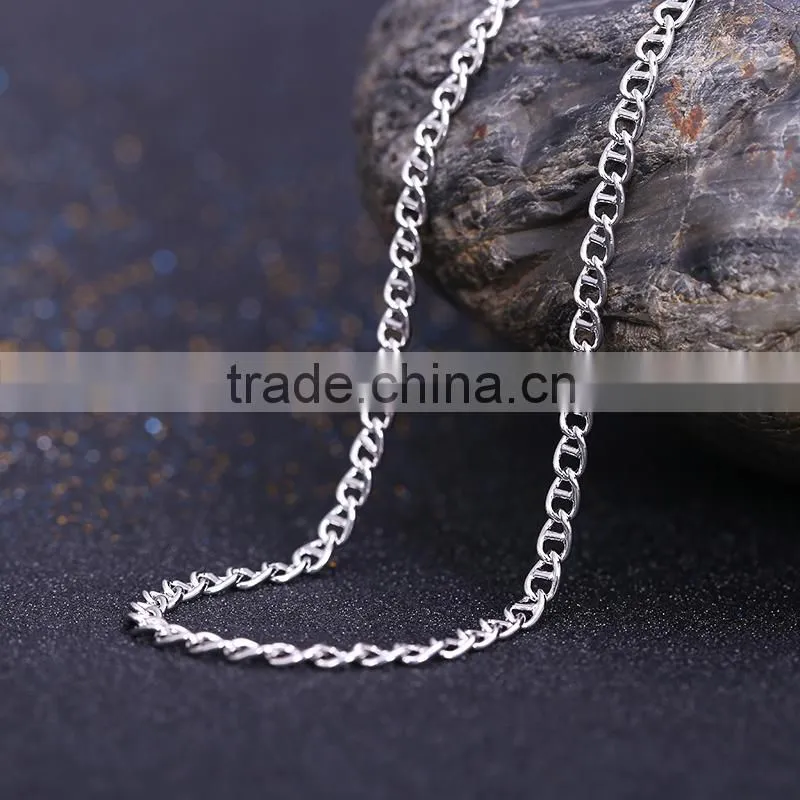 2015 wholesale fashion jewelry rhodium plated cheap chain necklace