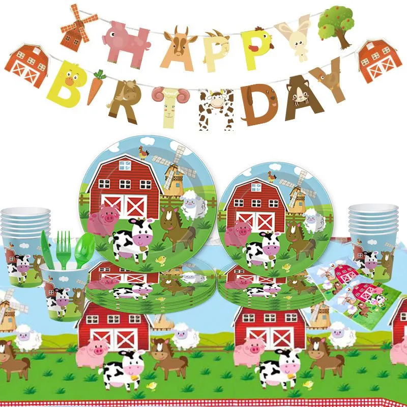 Ningbo Partyking New Arrival Farm animal cartoon themed party set Party Supplies