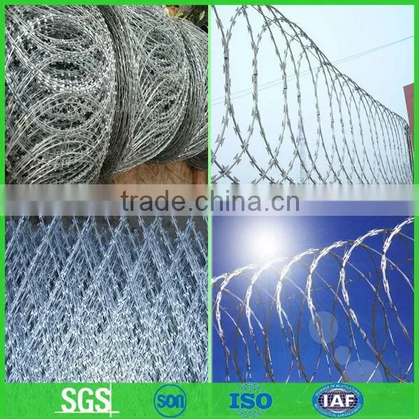 Razor barbed wire fence