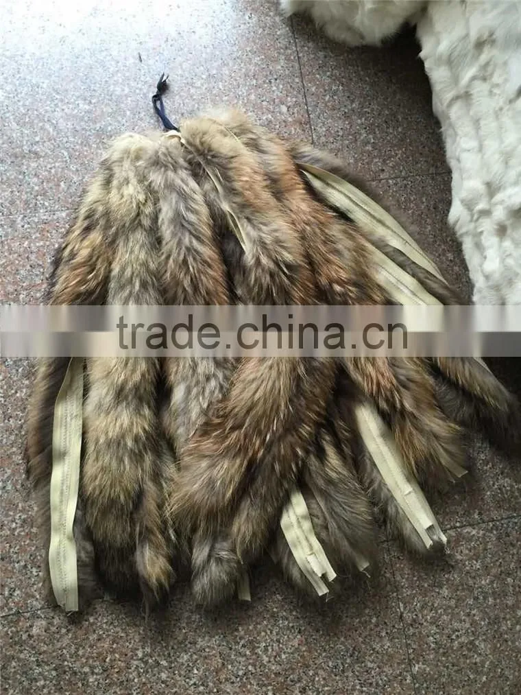 Winter Garment Shoes Accessories Real Raccoon Fur Stripes Raw Material