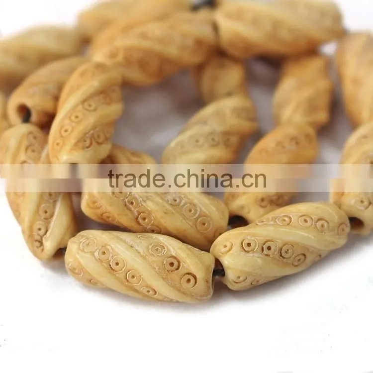 OB030 For bracelets or necklace carved chunky bone beads