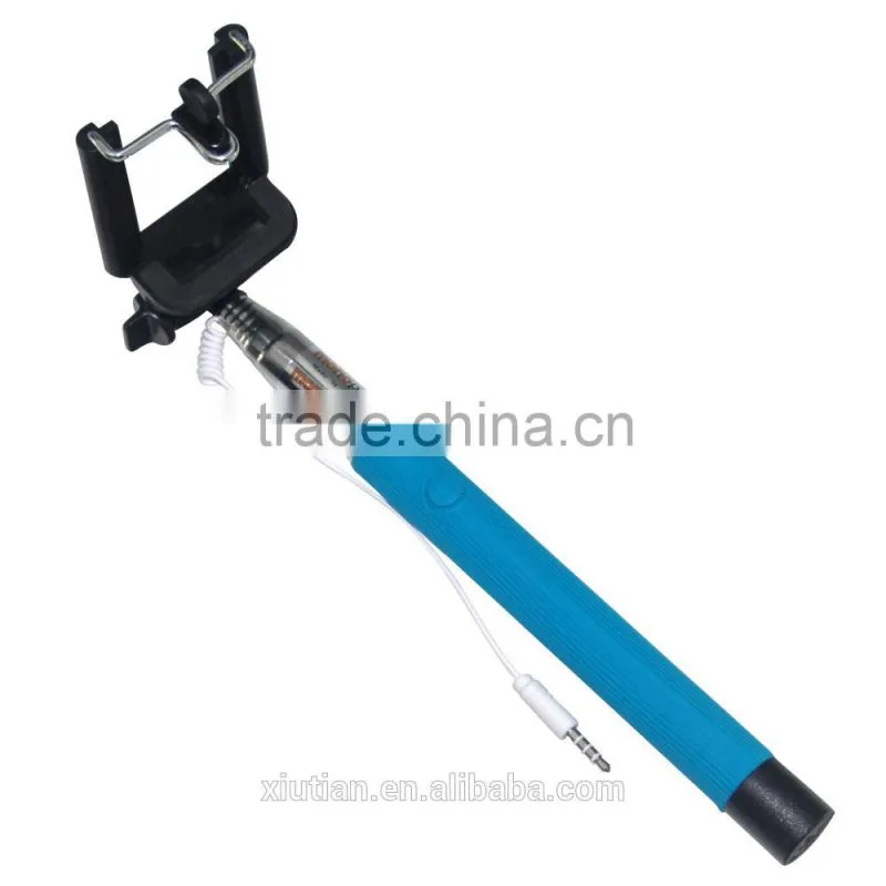 Good China supplier cable take pole selfie stick for iPhone and Andriod