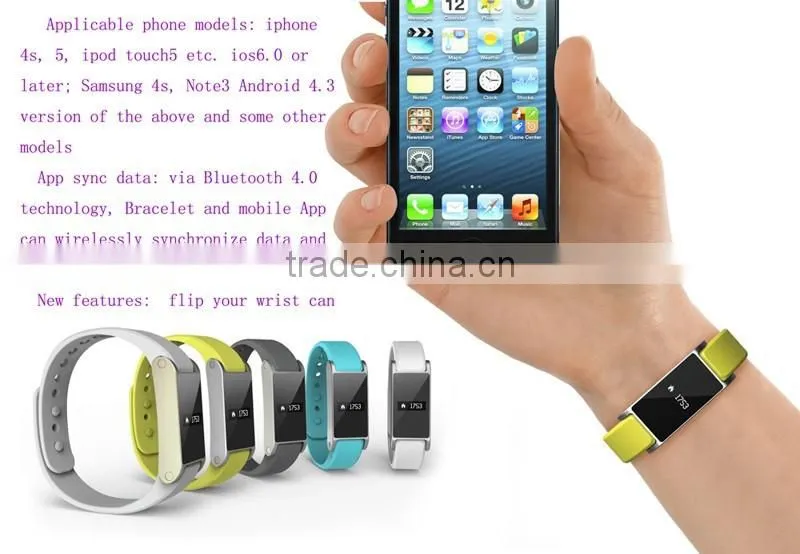 i6 Bluetooth 4.0 Wristband Health Bracelet ring Smart Watch Sports Sleep Pedometer Recorder Smartwatch for iphone IOS Android Ph
