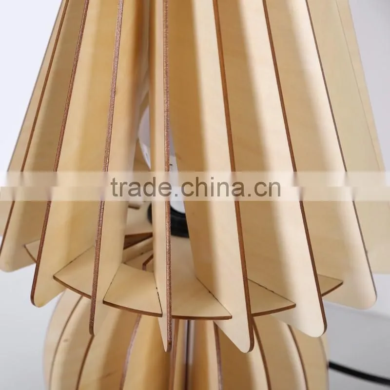 JK-879-12 best sale wooden table light home decor hotel LED Wood table lamp